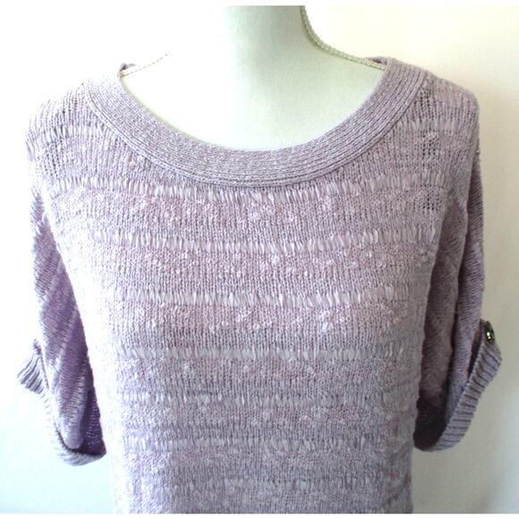 Marc New York Women's Purple Short Sleeve Pull Over Sweater Size Medium - Picture 2 of 9